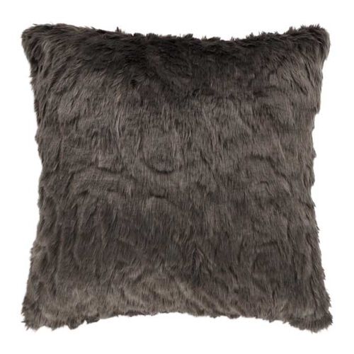 Heirloom Faux Fur Feather Cushion - Pewter Chinchilla 45X45cm
