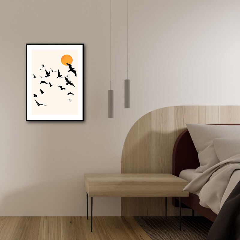 Dancing In The Sky A2 Framed Print, Contemporary Black Frame image number 1