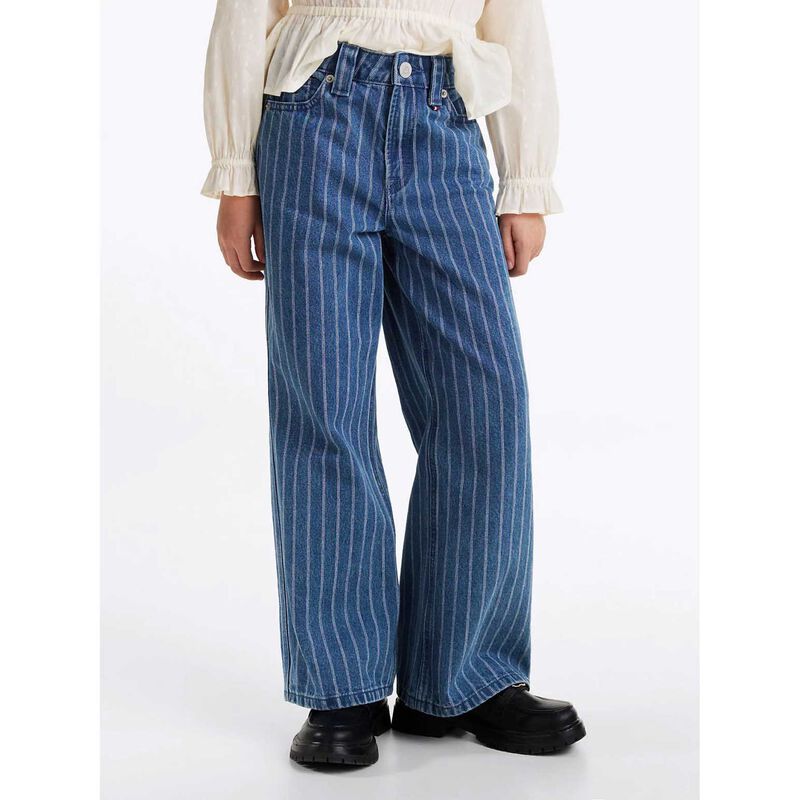 Tommy Hilfiger Mabel Stripe Wide Leg Jeans 4-7Y image number 1