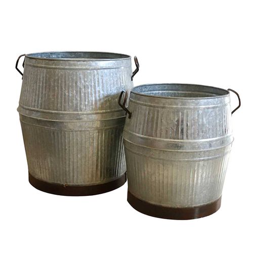 CC Interiors Clyde Planter Set Galvanised Finish