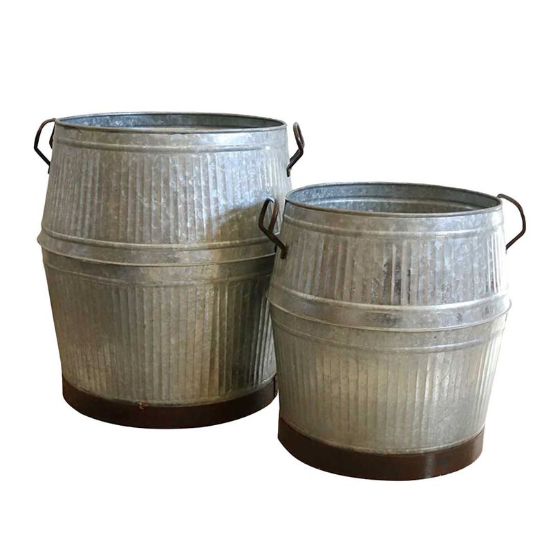 CC Interiors Clyde Planter Set Galvanised Finish image number 0