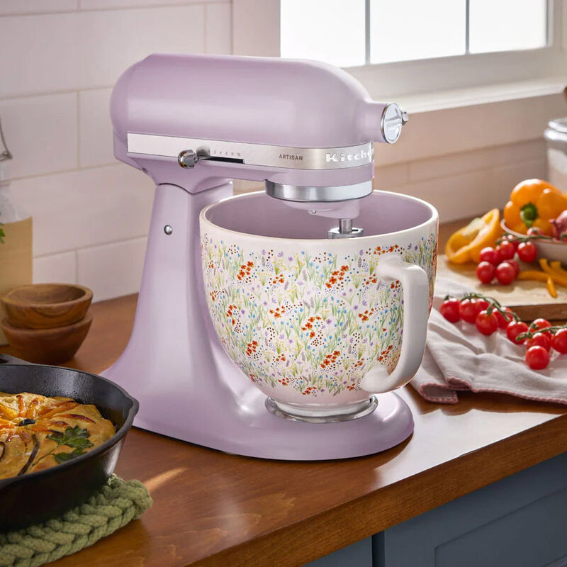 KitchenAid KSM156 Artisan Stand Mixer With Ceramic Bowl - Wildflower image number 3