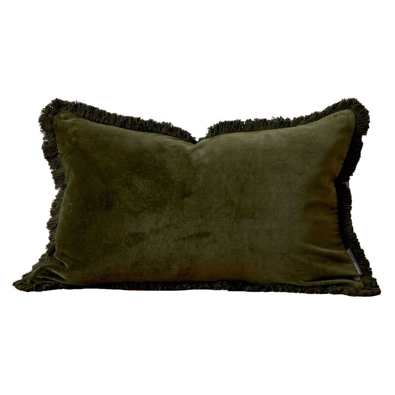 Wallace Cotton Maison Velvet Rectangle Fringed Cushion Cover image number 1