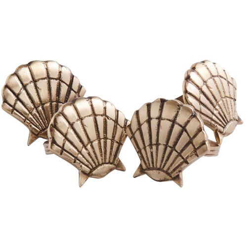 Kip&Co Shell Brass 4P Napkin Rings