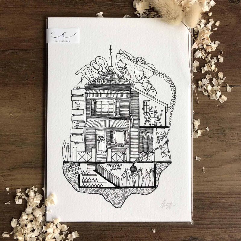Ellie Compton Taco Print A5 Unframed image number 0