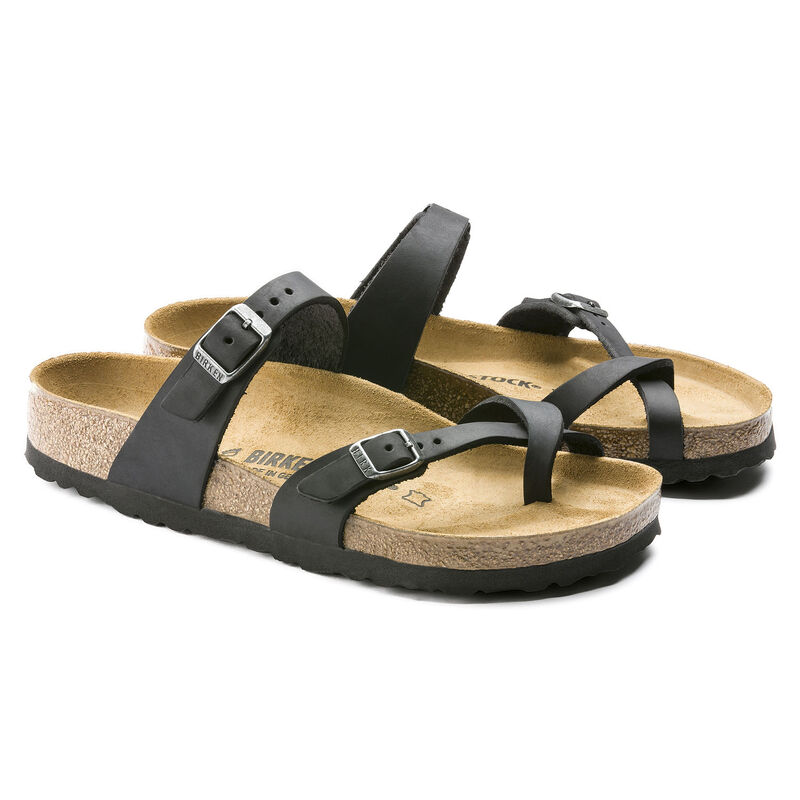 Birkenstock Mayari Oiled Leather Black Regular Width Sandal image number 1