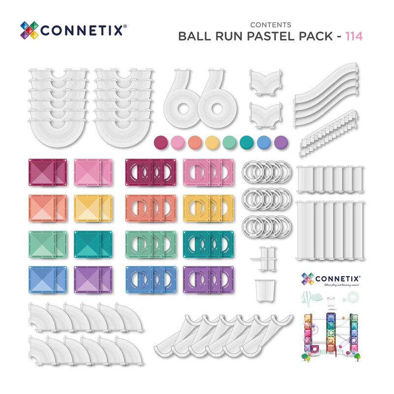 Connetix Tiles Ball Run Pastel Pack 114 Pc image number 2