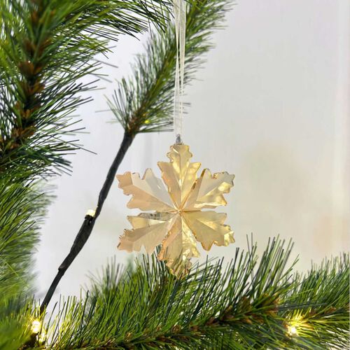 Stellar Haus Crystal Snowflake 8cm Ornament Champagne
