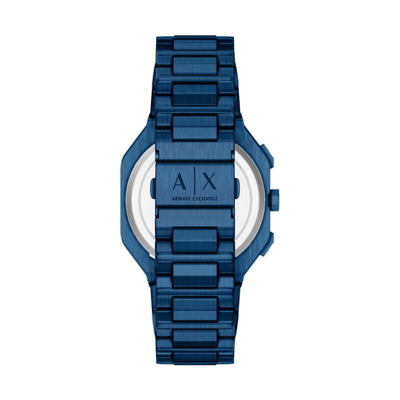 Armani Exchange Bass Dual-Time Blue Stainless Steel Watch image number 1