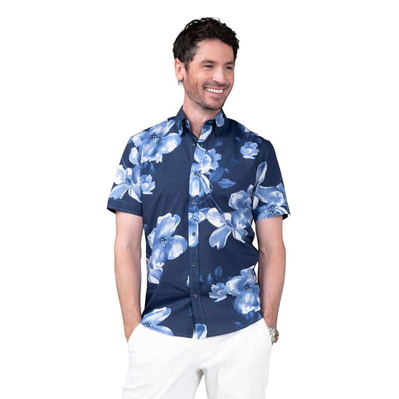 Rembrandt Waihi Navy Large Floral Print Shirt image number 0