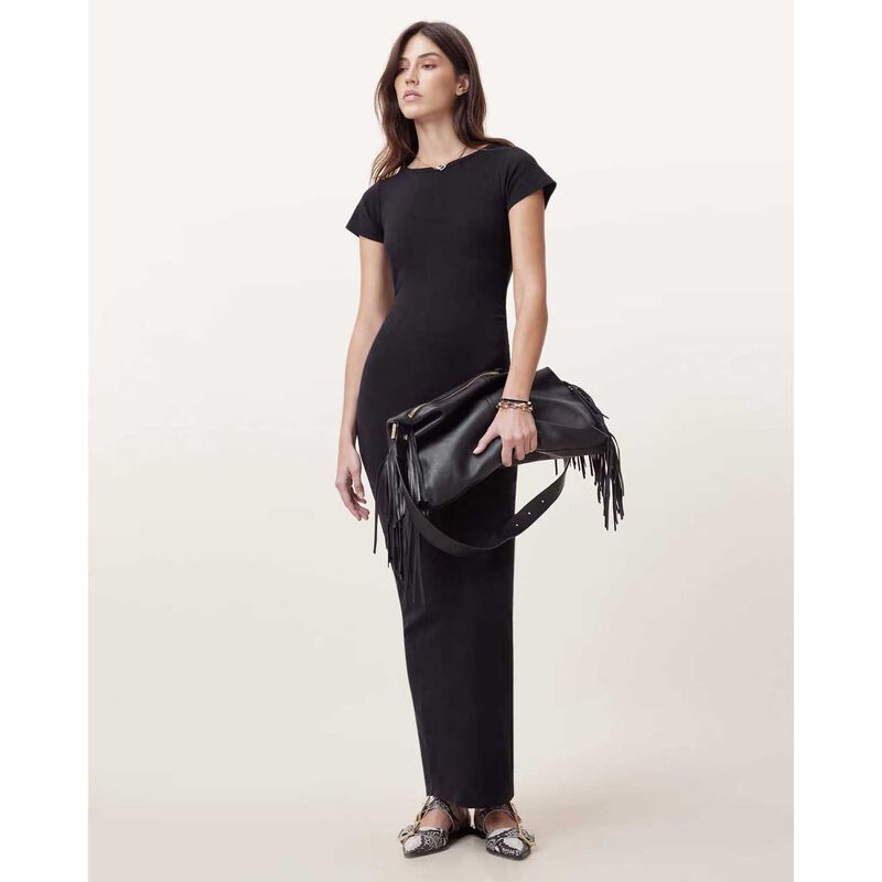 AllSaints Katarina Short Sleeve Slim Fit Maxi Dress image number 3