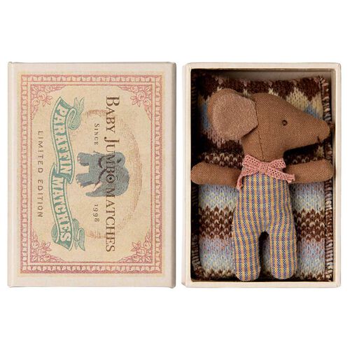 Maileg Sleepy Wakey Baby Mouse In Matchbox Rose 2025