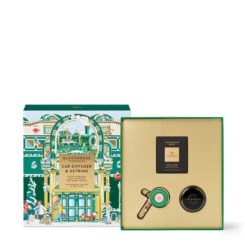 Glasshouse Black Car Diffuser + 3 Replacement Scent Disks & Key Ring image number 0