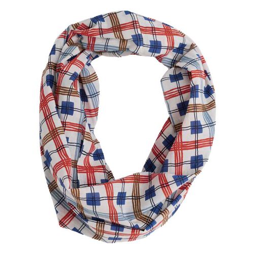 Seasalt Cornwall New Everyday Circle Scarf Drawn Plaid Chalk