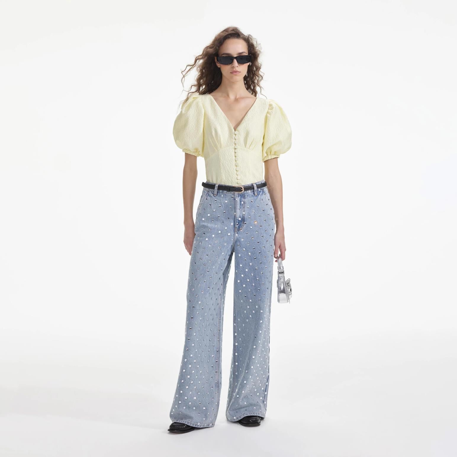 Self portrait yellow top discount