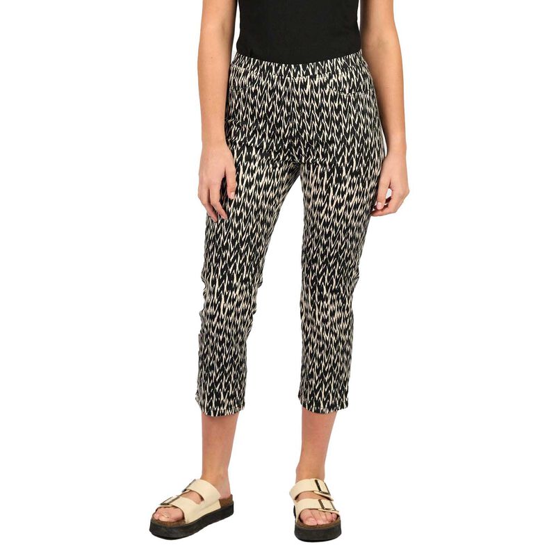 Vassalli Printed Slim Leg 7/8 Length Lightweight Pull On Pant image number 0
