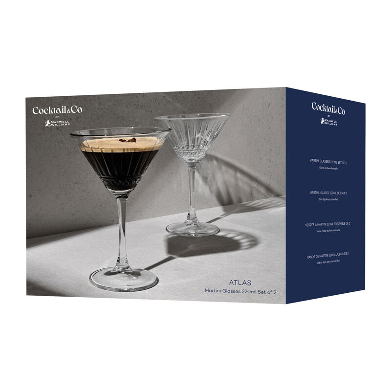 Maxwell & Williams Cocktail & Co Atlas Martini Glass 220ml Boxed Set Of 2 image number 1