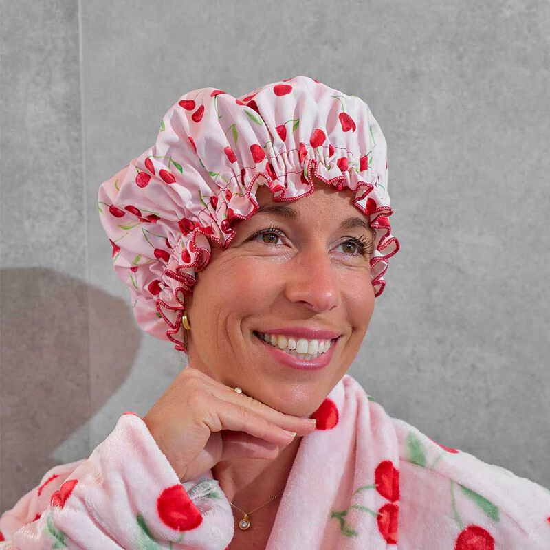 Annabel Trends Cotton Shower Cap - Cherrylicious image number 1