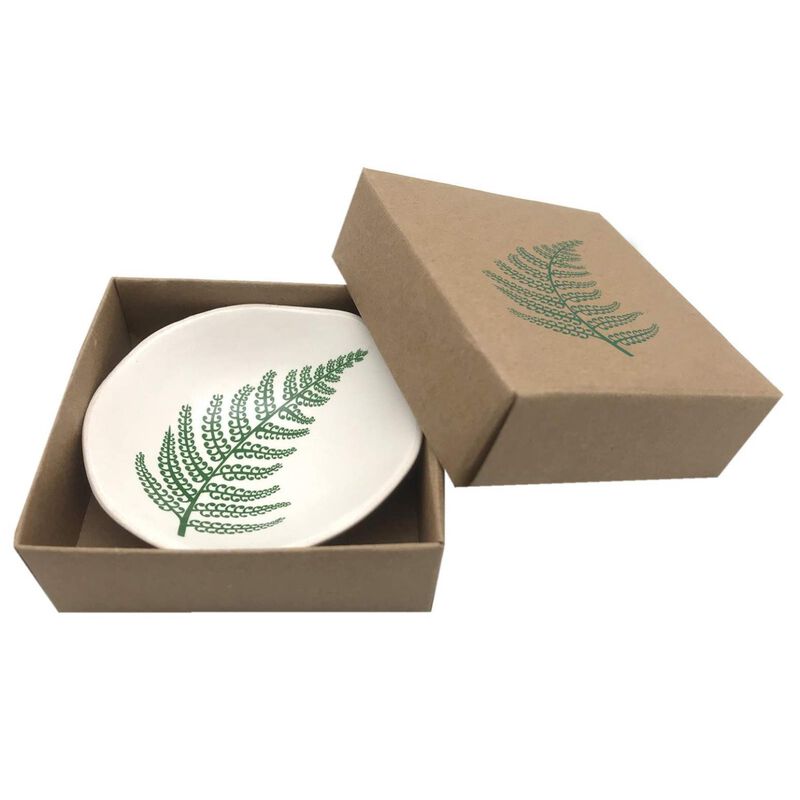 Jo Luping Green Fern On White 7cm Bowl image number 2