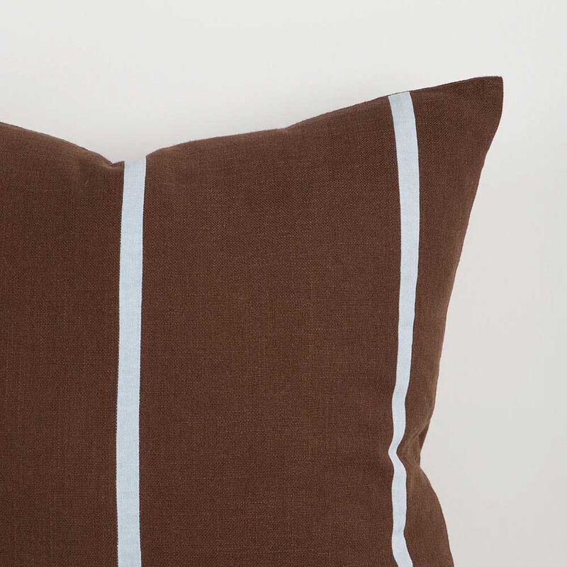 Baya Otis Cushion With Feather Inner 55x55cm - Chocolate/Sky image number 2