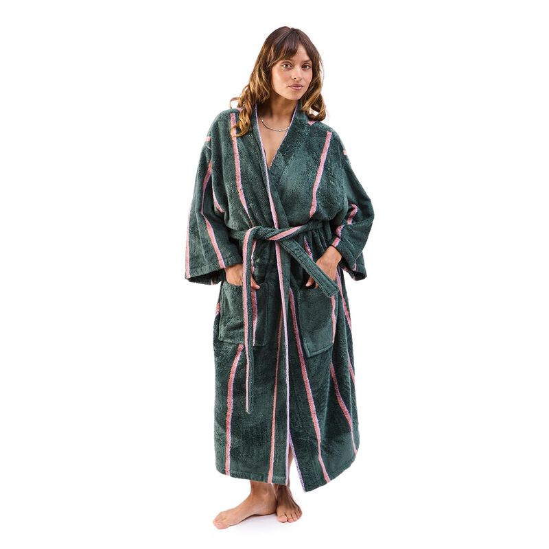 Kip&Co Wakame Crush Stripe Bamboo Terry Bath Robe image number 0