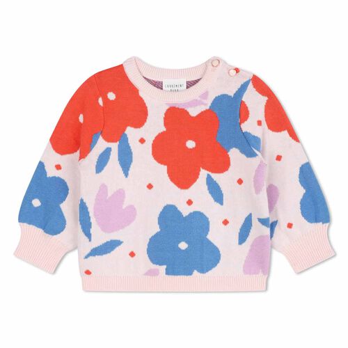 Carrement Beau Flower Pattern Sweater 6M - 18M