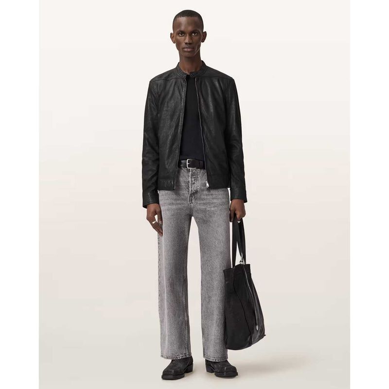 AllSaints Colt Slim Fit Leather Jacket image number 3