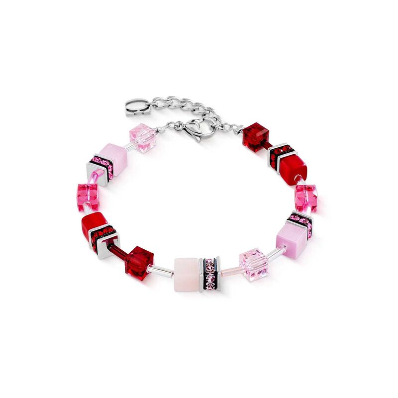 Coeur de Lion GeoCube&reg; Red Rose & Blush Pink Bracelet image number 0