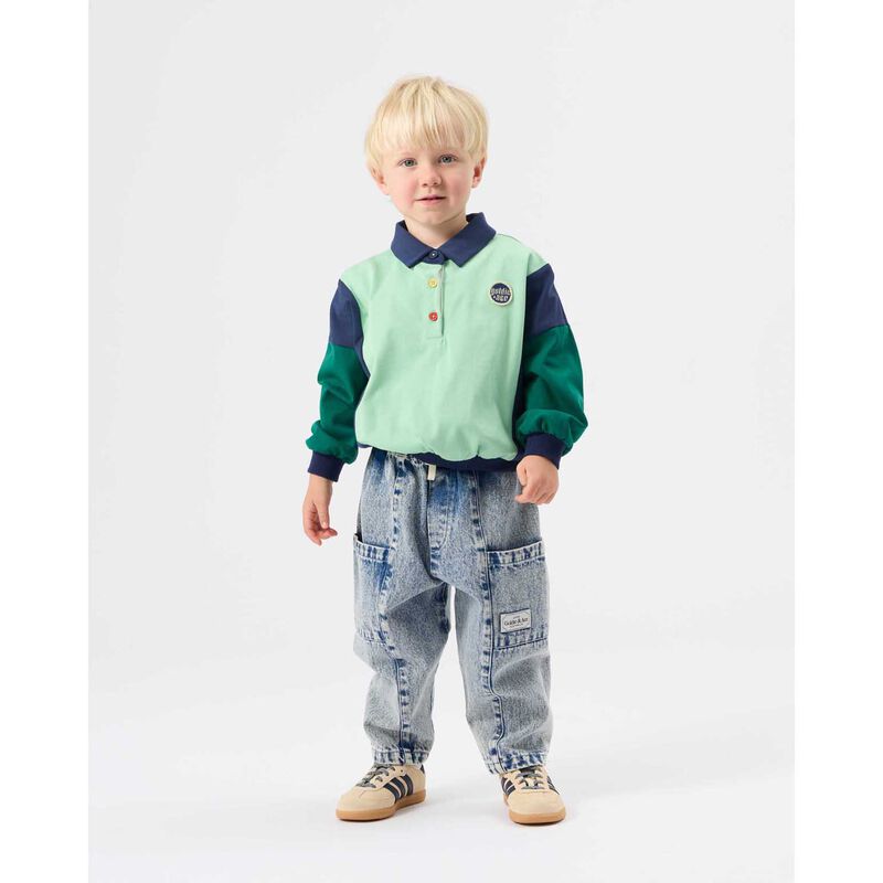 Goldie + Ace Panelled Relaxed Rugby Sweat Top 3-5Y image number 1