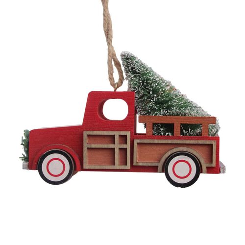 Red Truck With Door Detail & Tree