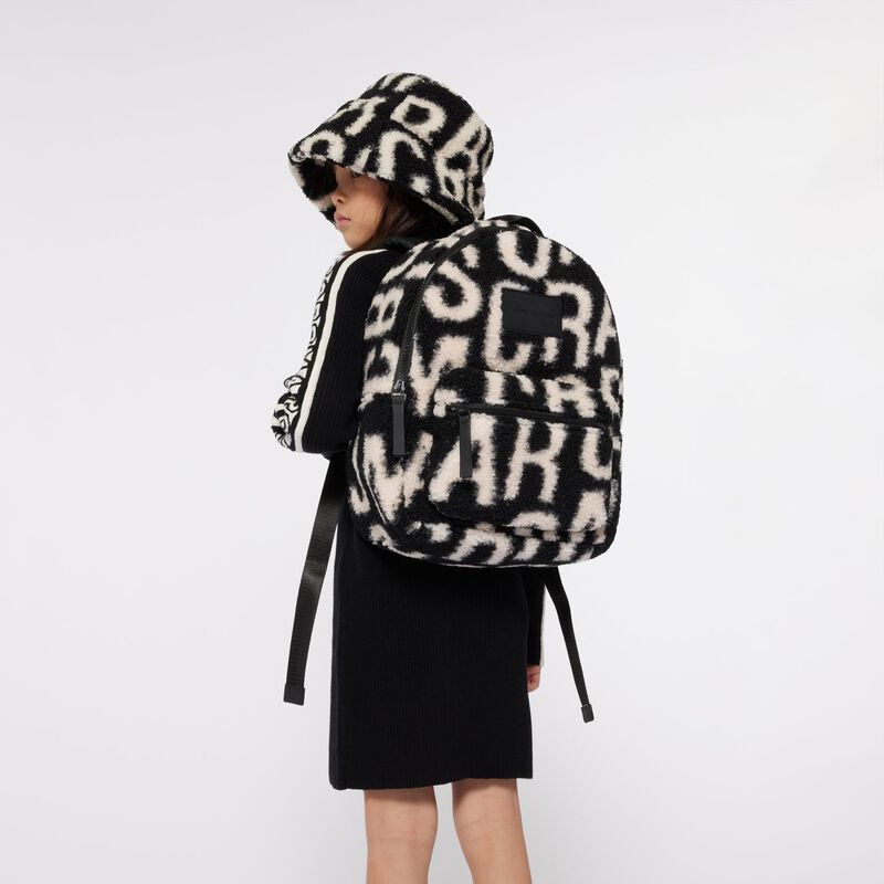 MARC JACOBS Faux Shearling Monogram Backpack image number 1
