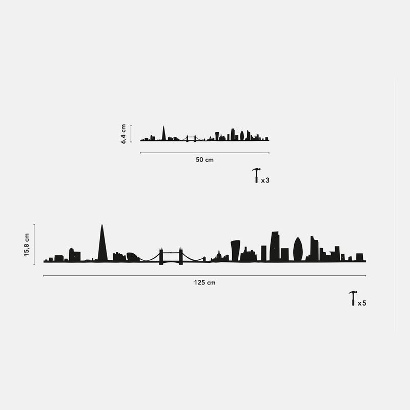 The Line Skyline of London 2 Gold Steel Silhouette 50cm image number 2