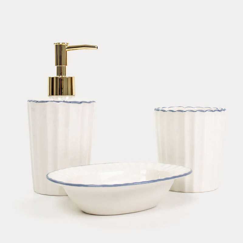 Emporium Bellamy Collection Soap Dish - White & Blue image number 1