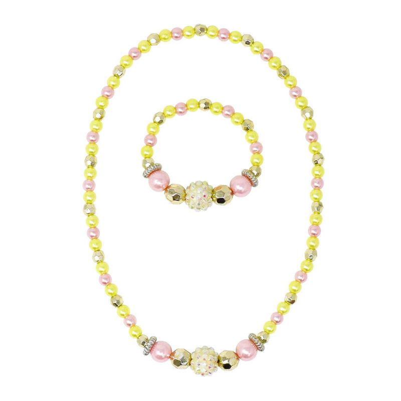 Pink Poppy Lemon Delight Stretch Beaded Necklace & Bracelet Set image number 0