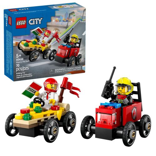 LEGO City Pizza vs. Fire Truck Race Car Pack
