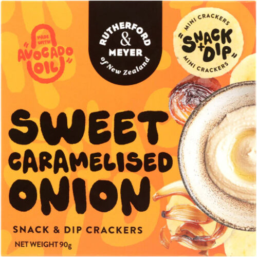Rutherford & Meyer Snack & Dip Crackers Caramelised Onion 90g