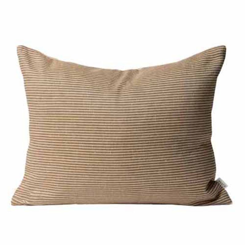 Città Reversible Pinstripe Cushion Cover 50x40cm - Bronze/Coconut image number 0