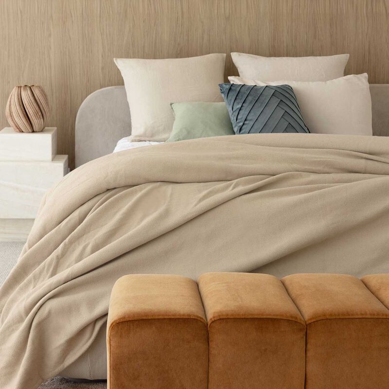 Bambury Carson Wool Bamboo Blanket Latte image number 1