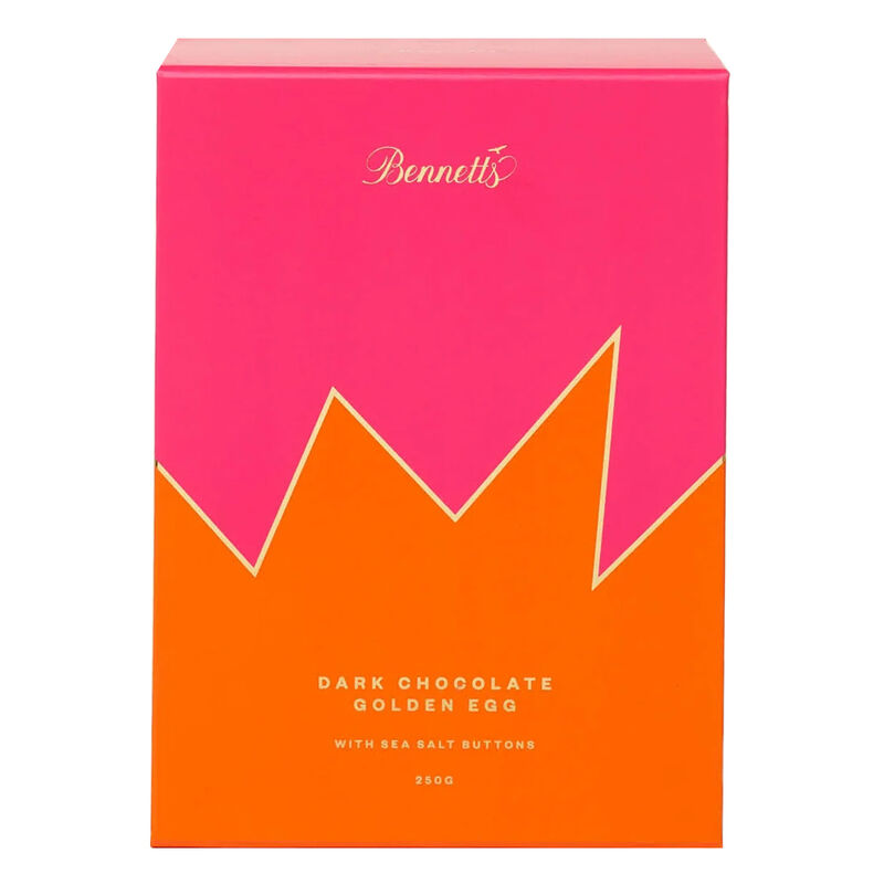 Bennetts of Mangawhai Dark Golden Easter Egg with Sea Salt Buttons 250g image number 0