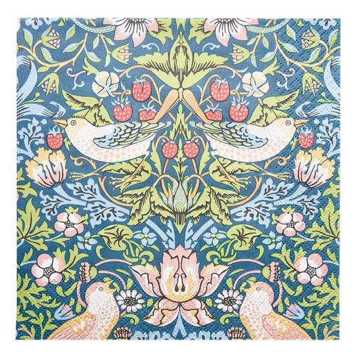 IHR William Morris Strawberry Thief Blue Cocktail Napkin