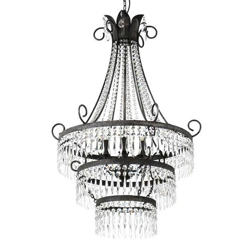 French Country Diana 6 Light Cut Glass Chandelier