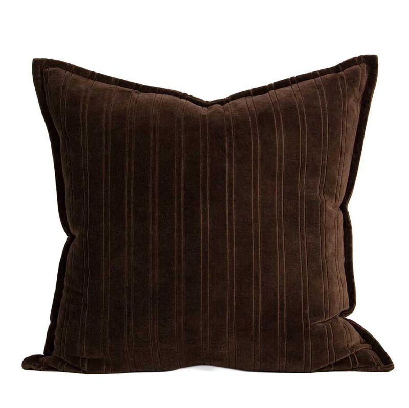 Baya Stria Cushion With Feather Inner 55x55cm - Chocolate image number 0
