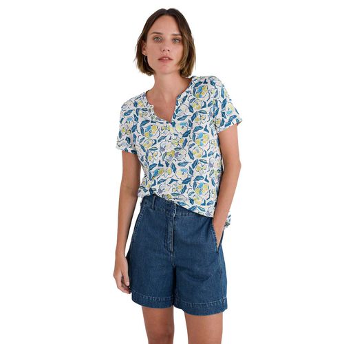 Seasalt Cornwall S/S Waterflow Top Sketchbook Poppies Chalk