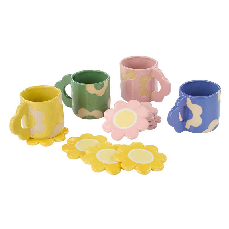 Emporium Posey Flower Coasters Set Of 4 - Yellow image number 1