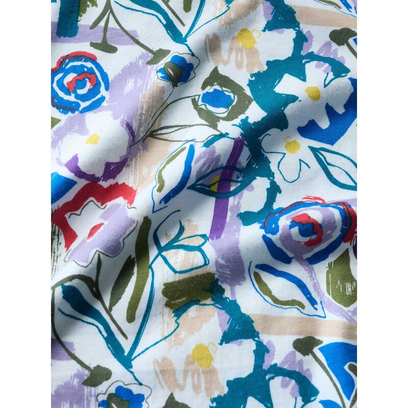 Seasalt Cornwall Poisson T-Shirt Studio Floral Chalk image number 2