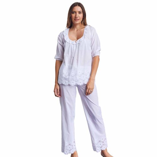 Cottonreal Grand Schiffli Slip On Pj Set