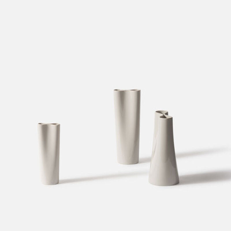 Citt&agrave; Pinch Vase Bone T 9x11.36x30cmh image number 1