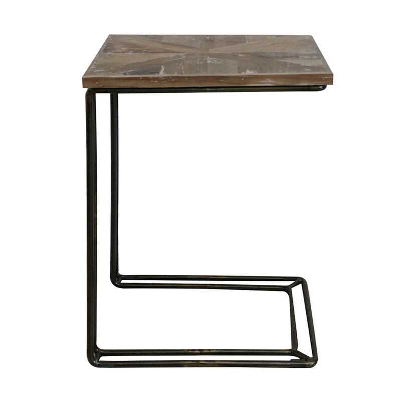 CC Interiors Coastal L Shape Sofa Table With Parquet Top image number 0