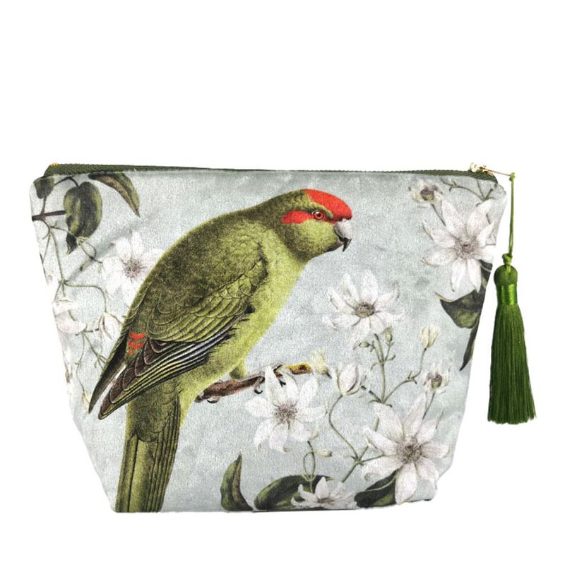 Birds & Botanicals Kakariki Velvet Cosmetic Bag image number 0