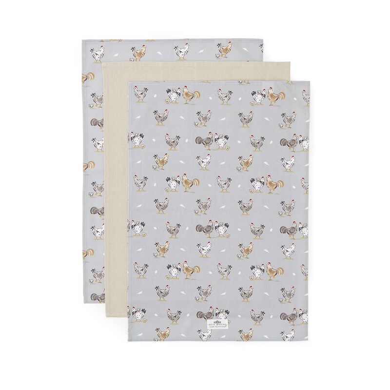 Cooksmart Hen House Lane 3 Pack Tea Towels image number 0